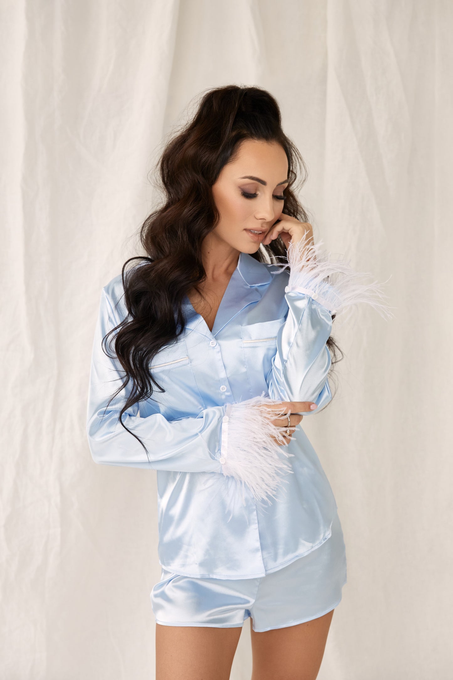 Sky blue silk pajamas Pajamas